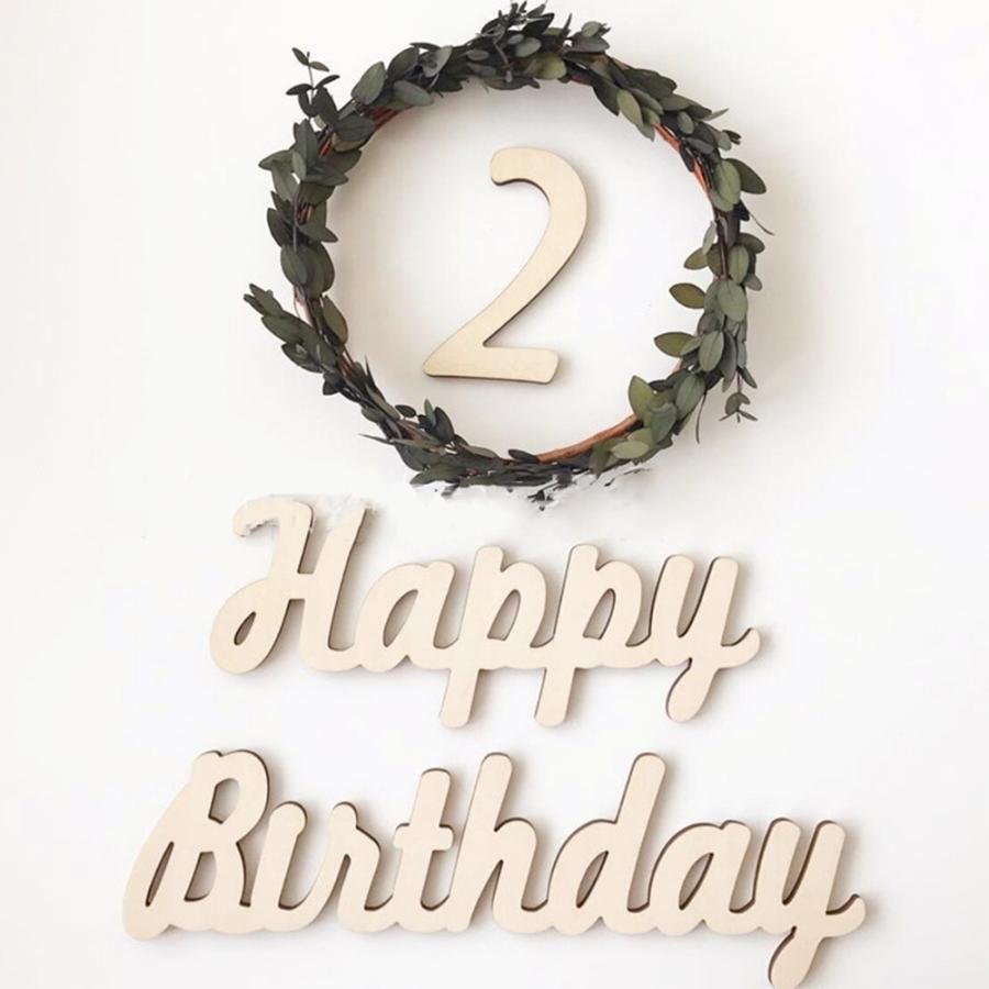 誕生日 バースデー 木製 ガーランド 記念日 飾り付け ナチュラル