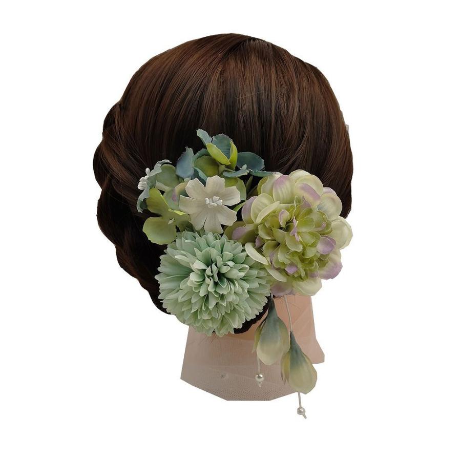 和装髪飾り ヘッドドレス ヘアアクセサリー 花飾り 造花 4色 卒業式