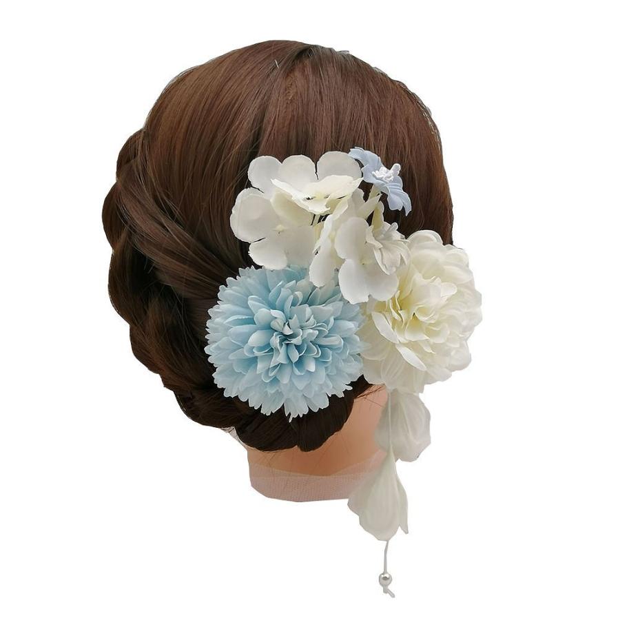 和装髪飾り ヘッドドレス ヘアアクセサリー 花飾り 造花 4色 卒業式