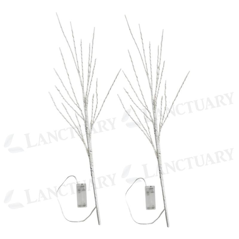 インテリアライト 2本 ブランチツリー 白樺 led 電池式 70cm