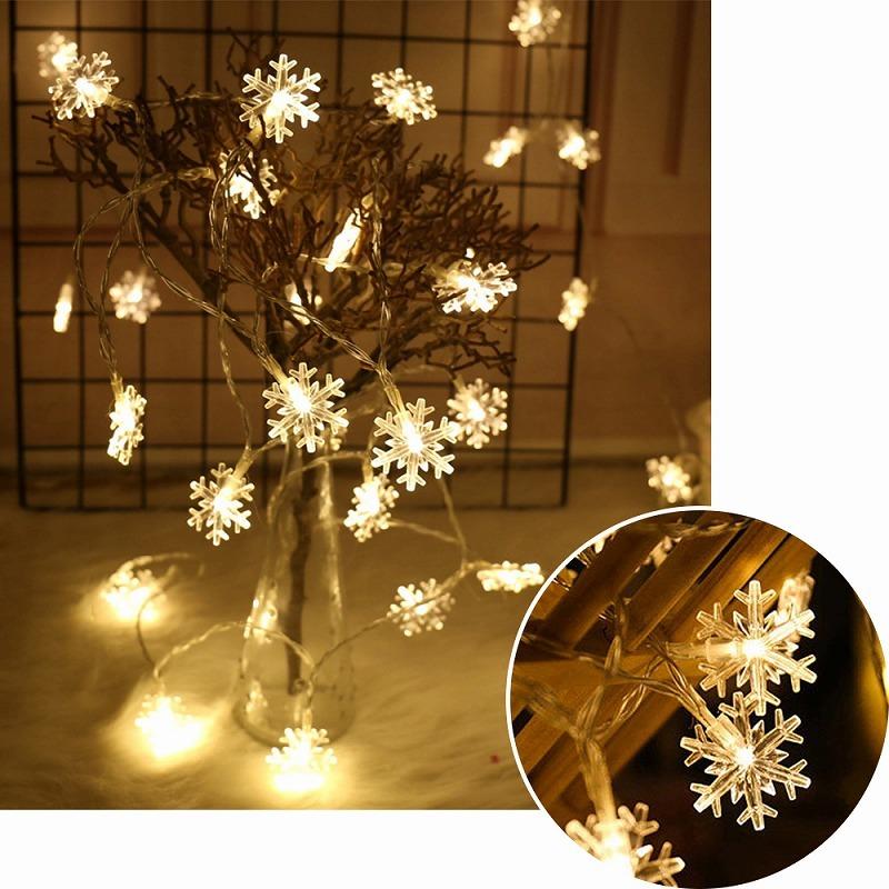 LED イルミネーションライト 雪花 電池式3m 20灯 クリスマス
