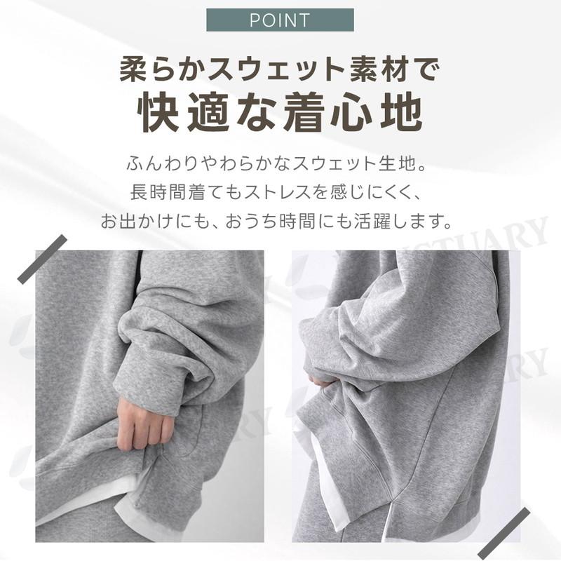 トレーナー レディース スウェット フェイクレイヤード 重ね着風 長袖