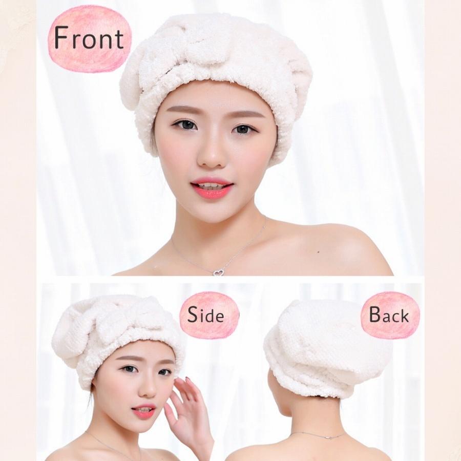 タオルキャップ ヘアドライ 吸水 かわいい ふわふわ もこもこ お風呂