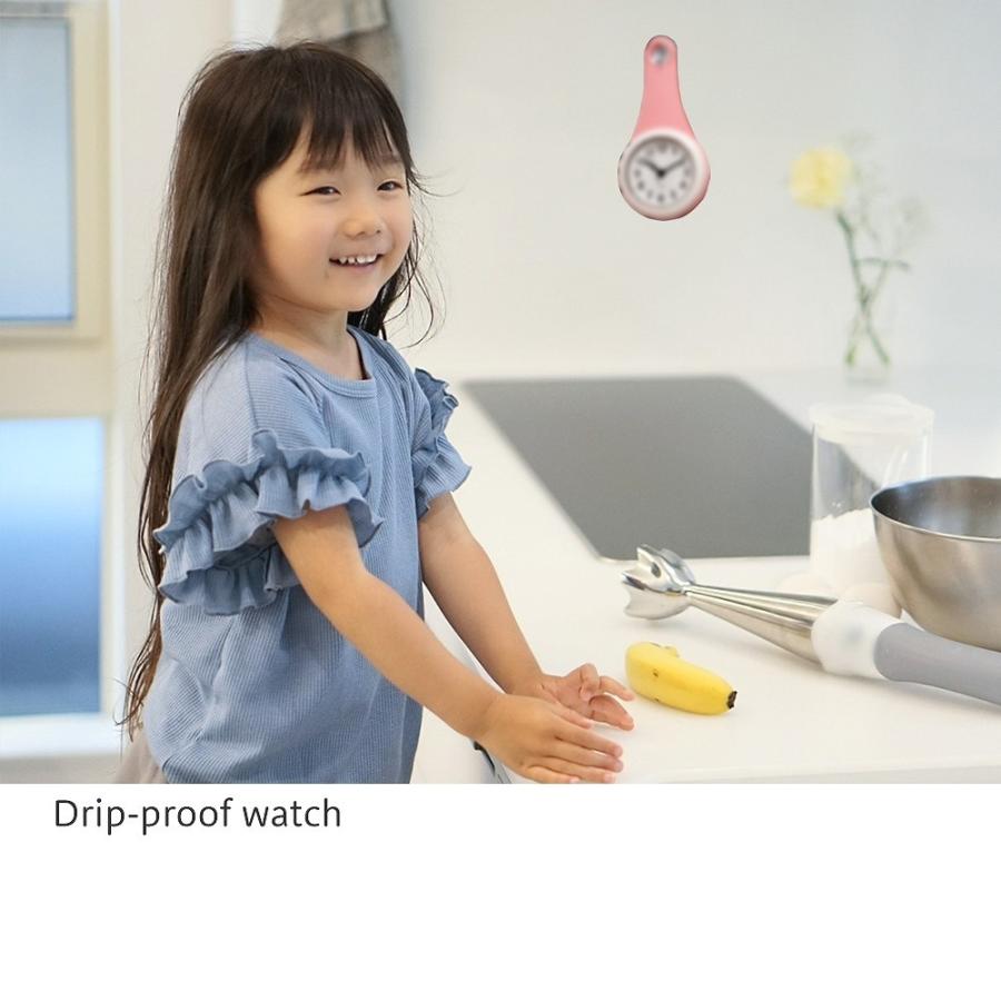 時計 防滴 アナログ 静音 お風呂 掛け型 2WAY シリコン ポップ