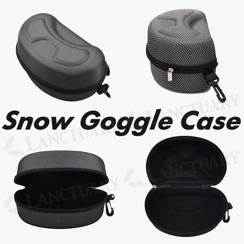 スノーゴーグルケース 万能フック付き 軽量EVA素材 防水防塵 通気性
