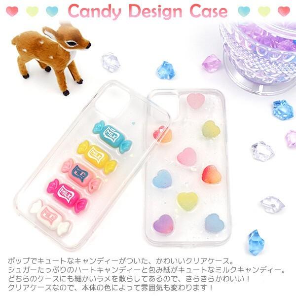 iPhone 11 ケース キャンディーデザイン ラメ キラキラ 選べる2タイプ ソフトクリアケース 透明 ストラップホール TPU｜lanc｜02