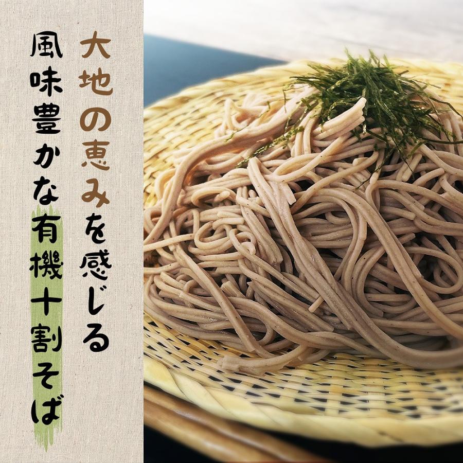 十割そば 蕎麦 有機 グルテンフリー 国産 有機栽培 食塩不使用 麺