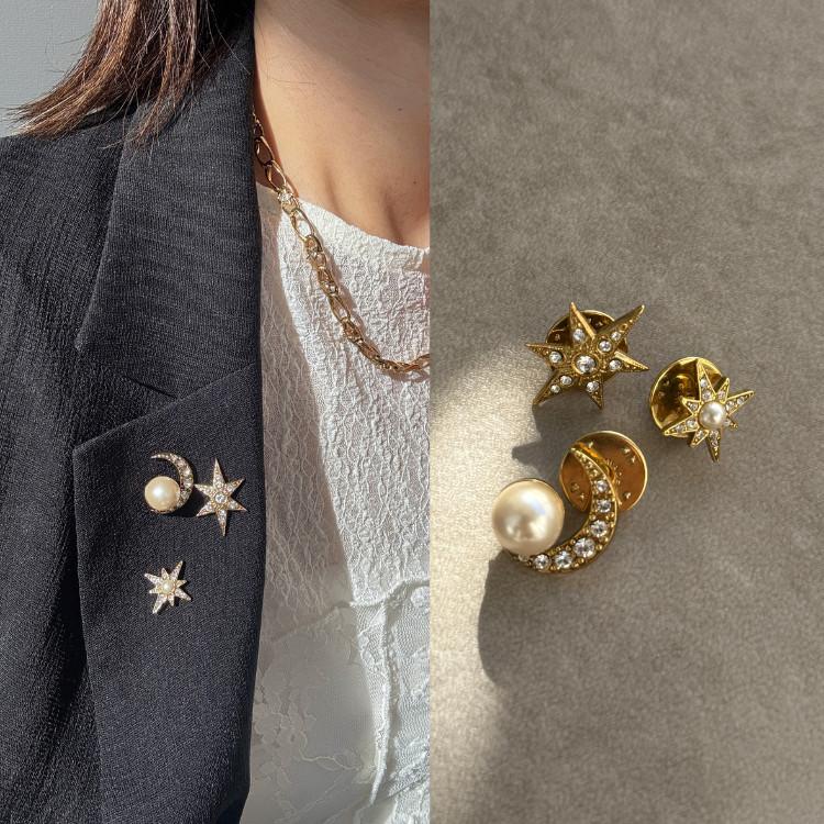 ADER. bijoux アデルビジュー MOON＆STAR brooch 3 set/ブローチ