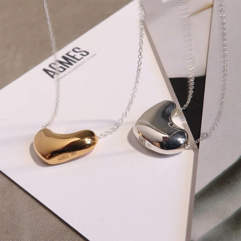AGMES アグメス GOLD SMALL SCULPTED HEART PENDANT ハート ネックレス 