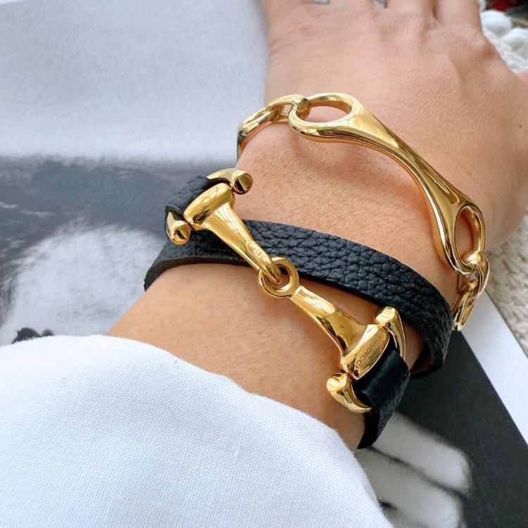 DIMACCI ディマッチ X Favorit ダブルレザー ビット ブレスレット