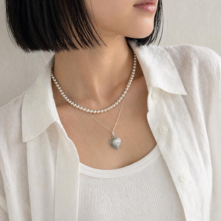 HARPO ハルポ SILVER BOULE  5mm×40cm ネックレス シルバーパール ナバホ パールの画像