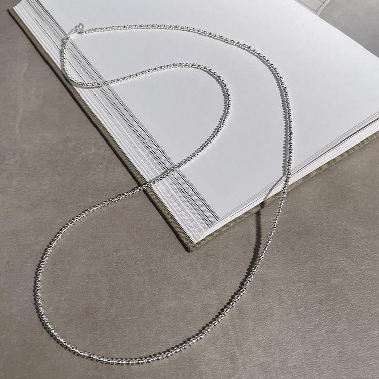 HARPO ハルポ  SILVER BOULE ROUND & SAUCER ネックレス 3mm × 73cm レディース シルバーの画像