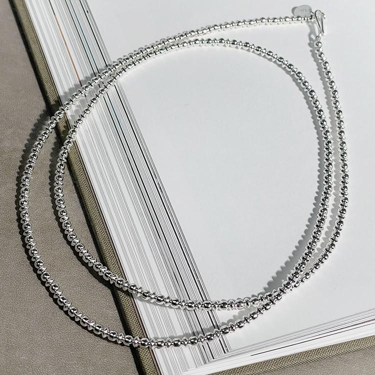 HARPO ハルポ  SILVER BOULE ROUND & SAUCER ネックレス 3mm × 73cm レディース シルバーの画像