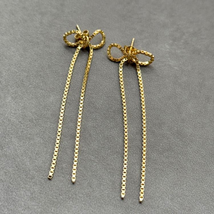 SASKIA DIEZ（サスキアディツ） GOLD BOW ピアス ボウ リボン チェーン