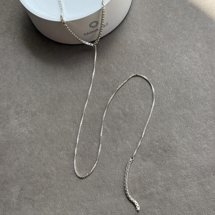 SASKIA DIEZ サスキア ディツ SILVER  LASSO MIXED FRINGE NECKLACE  ラソ ミックス フリンジ ネックレス Y字 ラリエットの画像
