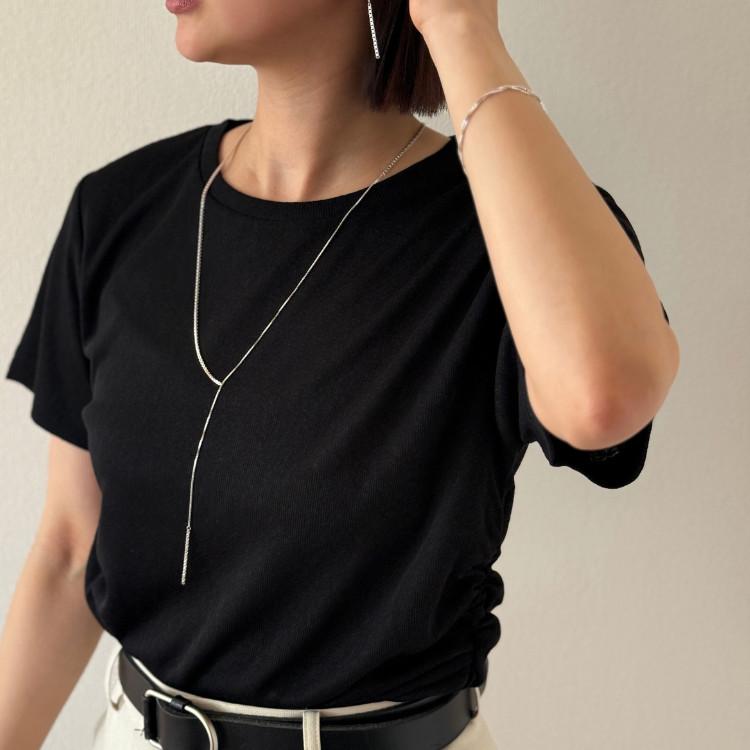 SASKIA DIEZ サスキア ディツ SILVER  LASSO MIXED FRINGE NECKLACE  ラソ ミックス フリンジ ネックレス Y字 ラリエットの画像