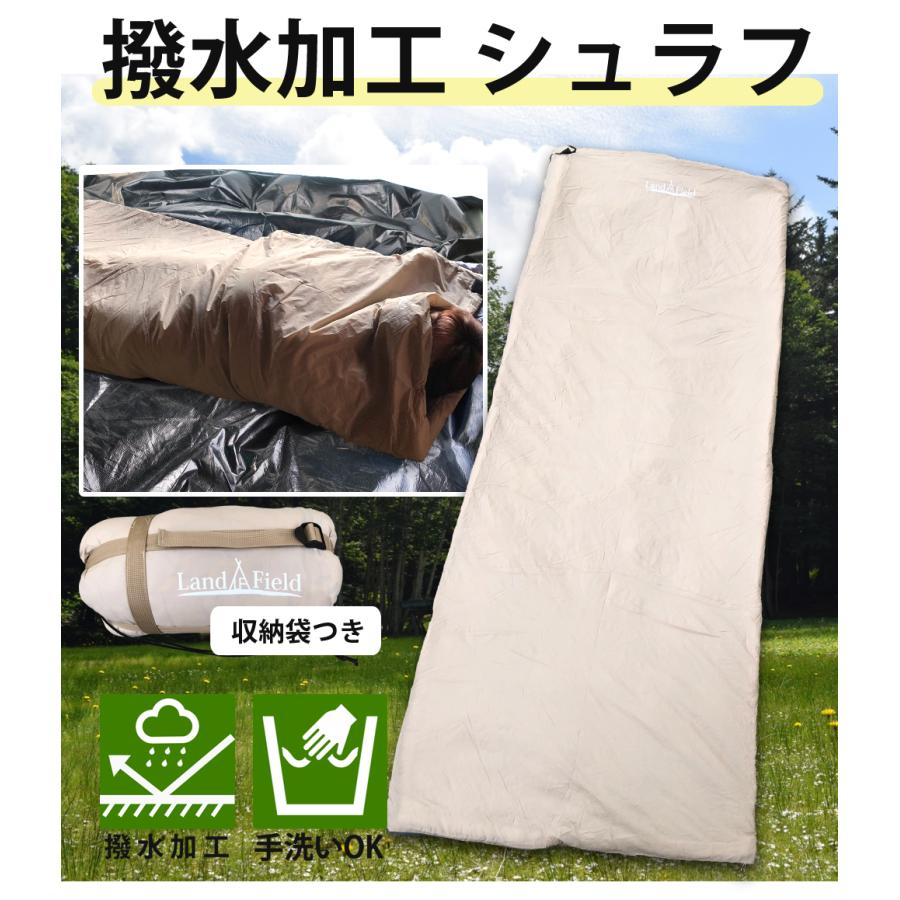 LANDFIELD 寝袋 封筒型 コンパクト 3シーズン キャンプ用寝具 シュラフ