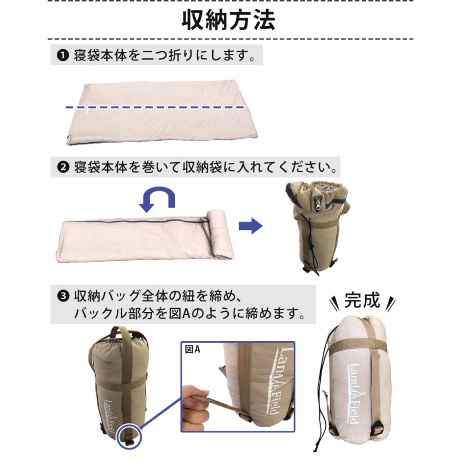 LANDFIELD 寝袋 封筒型 コンパクト 3シーズン キャンプ用寝具 シュラフ