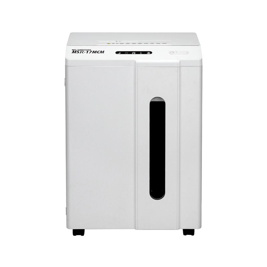 明光商会 シュレッダー 業務用 家庭用 A4 小型 電動 マイクロカット 極小細断 大容量 MSシュレッダー MSR-17MCM CD カード ホッチキス対応 17枚 34.1Lの画像