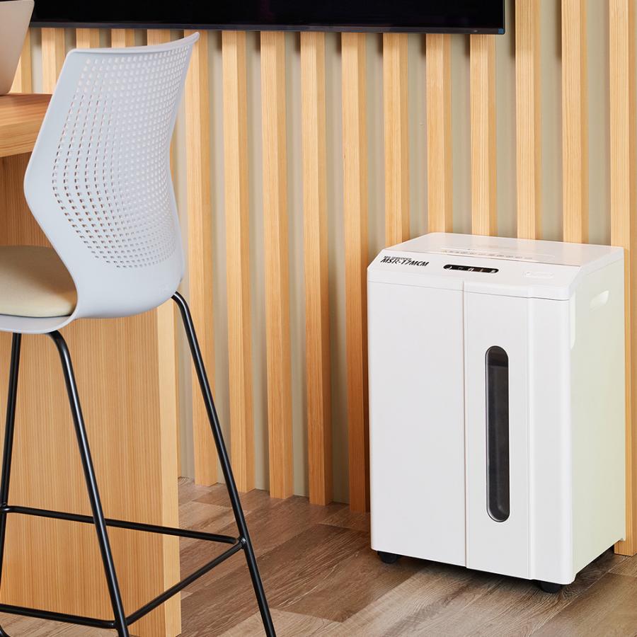 明光商会 シュレッダー 業務用 家庭用 A4 小型 電動 マイクロカット 極小細断 大容量 MSシュレッダー MSR-17MCM CD カード ホッチキス対応 17枚 34.1Lの画像