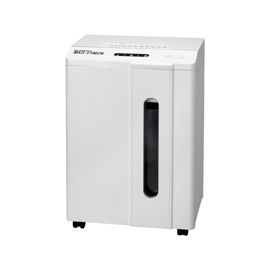 明光商会 シュレッダー 業務用 家庭用 A4 小型 電動 マイクロカット 極小細断 大容量 MSシュレッダー MSR-17MCM CD カード ホッチキス対応 17枚 34.1Lの画像