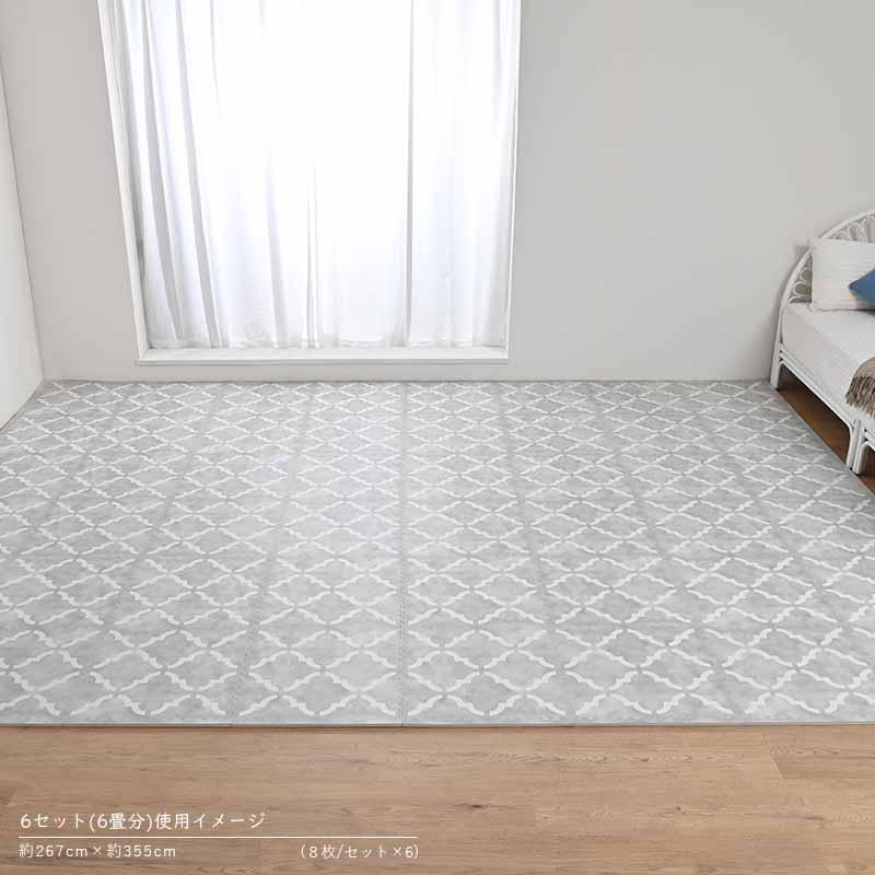 ジョイントマット 6畳 45cm角 48枚入り モロッカン 北欧 幾何学模様