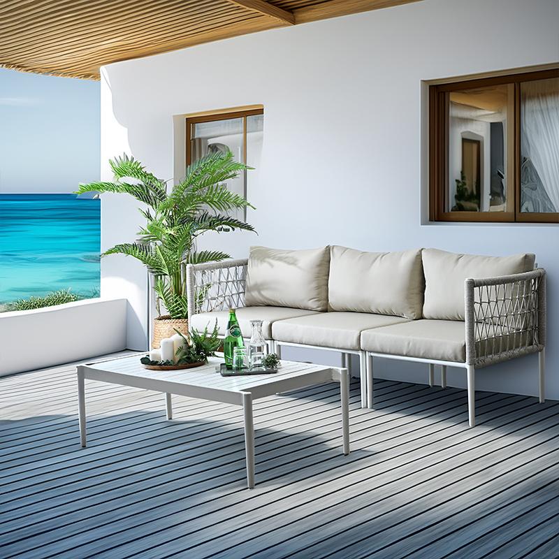 開梱設置無料 ガーデンソファセット 1人掛け3点テーブルセット