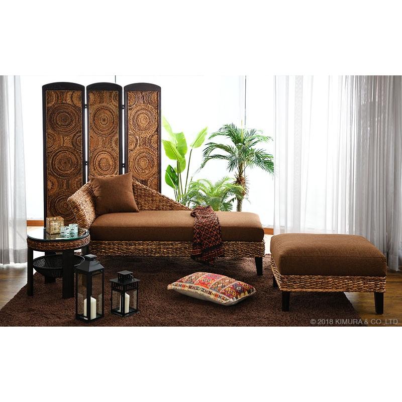開梱設置無料 アジアン家具 カウチソファ バナナリーフ C1483ATY 爆買