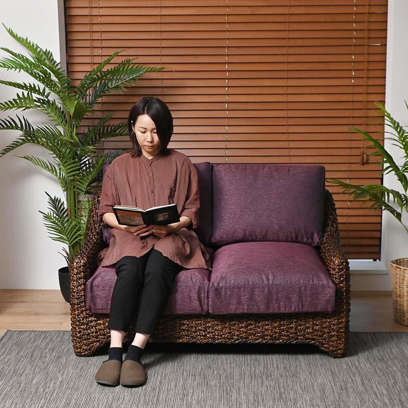 SALE／80%OFF】 無印 ラタン 2人掛けソファー econet.bi