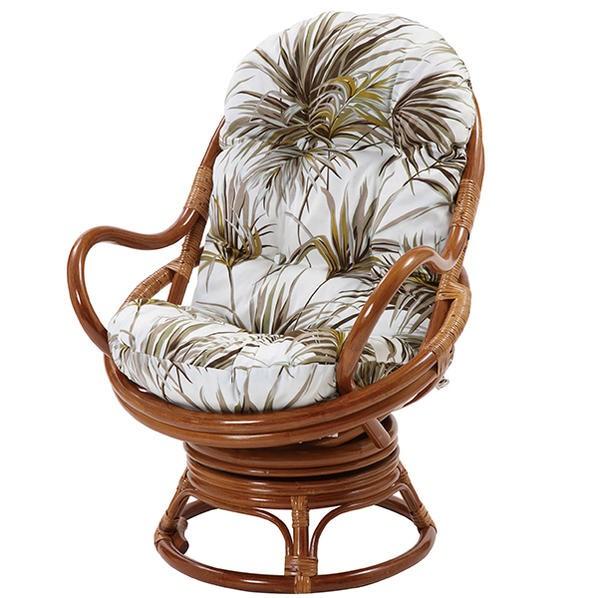 籐の椅子 回転チェア パーソナルチェア ハイバック 和室