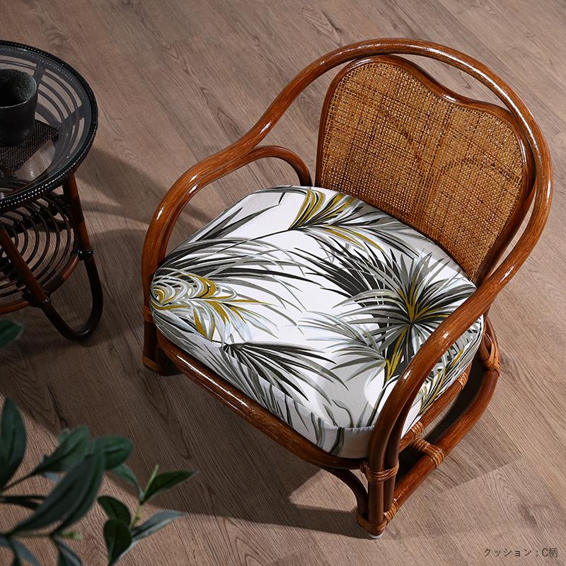 レア♡籐椅子 ラタンチェア サイドテーブル アンティーク レトロ クッション付 昭和レトロ 藤 アンティーク ラタン サイドテーブル付チェア