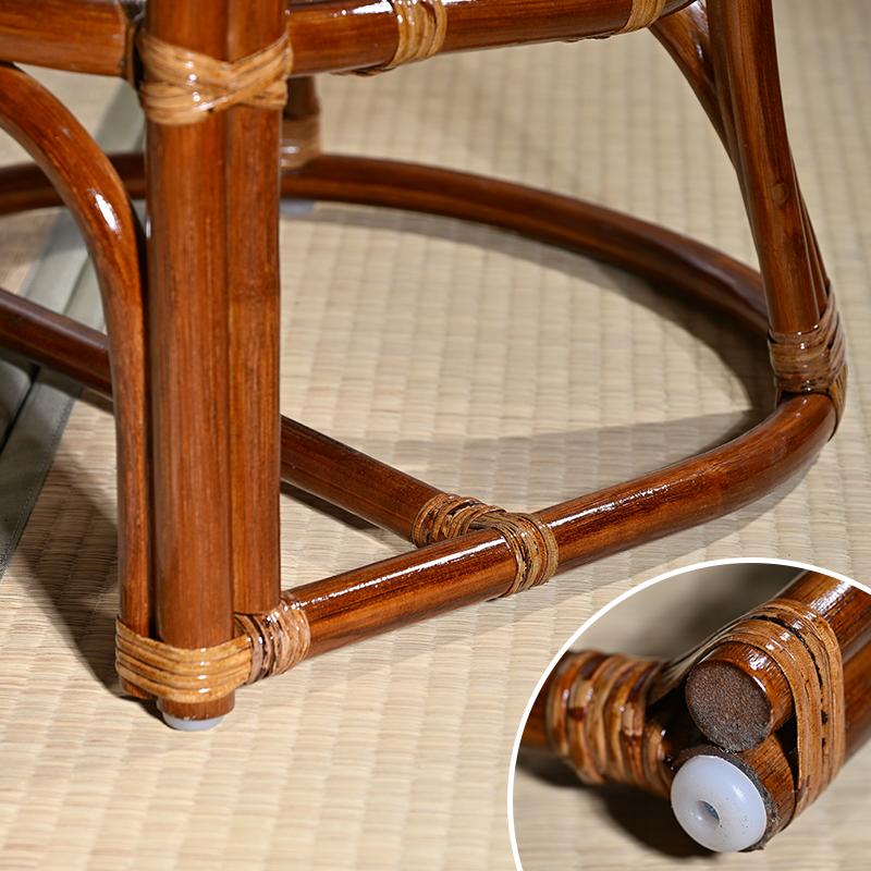 籐の椅子 座椅子 座面高33cm 肘付き クッション プリント生地 C332HR