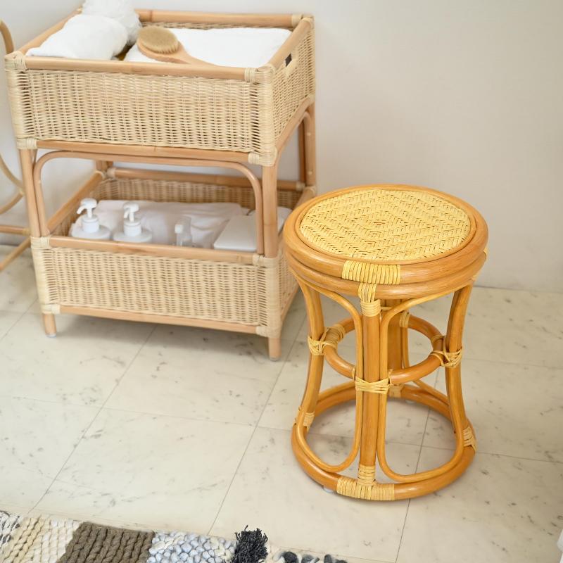 新品 未使用 ラタン スツール 36㎝×36㎝×36㎝ 籐 椅子 東谷 籐 スツール 座面高36cm 天然木 （ ベンチ 籐家具 ラタン イス