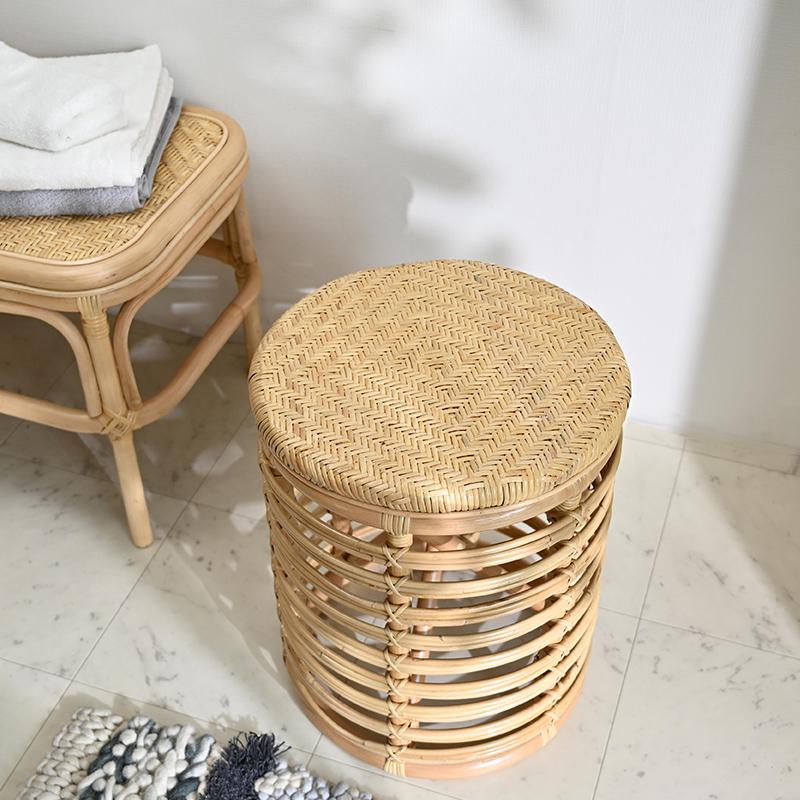 籐（ラタン）スツール ラタンスツール 円形 籐家具 高さ41cm : インテリアパレットヤフー店