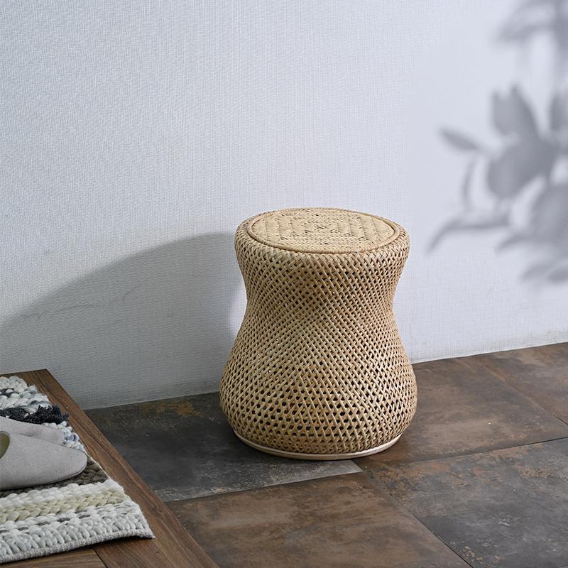 北欧ラタンスツール  2脚（完成品） スツール ラタン おしゃれ かわいい ナチュラル 北欧 C448ND