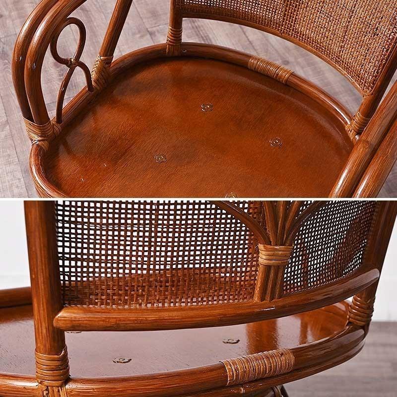 回転椅子 イス ラタンチェア 選べるクッション2種類 背面