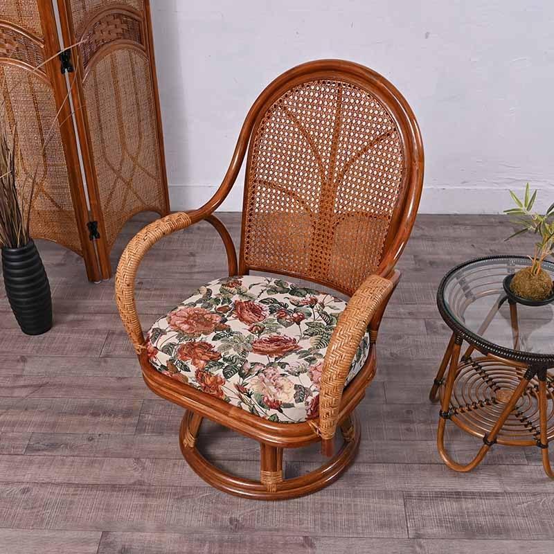 【売約済み】回転式ウッドチェア④（まとめ買いがお得！） 回転椅子 イス チェア 選べるクッション2種類 C753HRX1-2 爆買