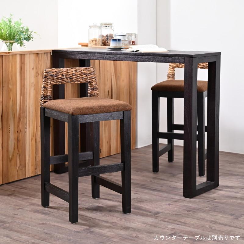 カウンターチェアー バーチェアー おしゃれ 木製 バナナリーフ 