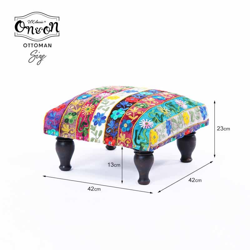 オットマン 足置き フットレスト パッチワーク クッション