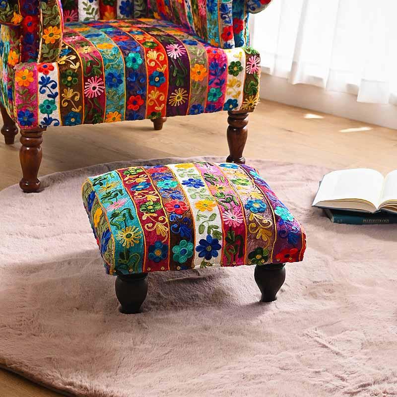 オットマン 足置き フットレスト パッチワーク クッション モロッコ
