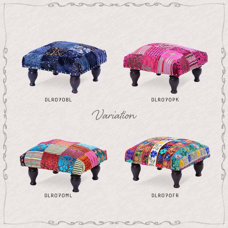 オットマン 足置き フットレスト パッチワーク クッション モロッコ