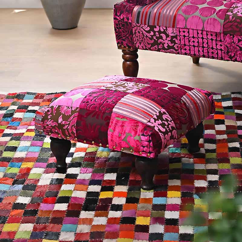 オットマン 足置き フットレスト パッチワーク クッション モロッコ