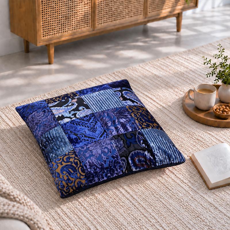 クッション おしゃれ 45×45cm 正方形 ファブリック パッチワーク