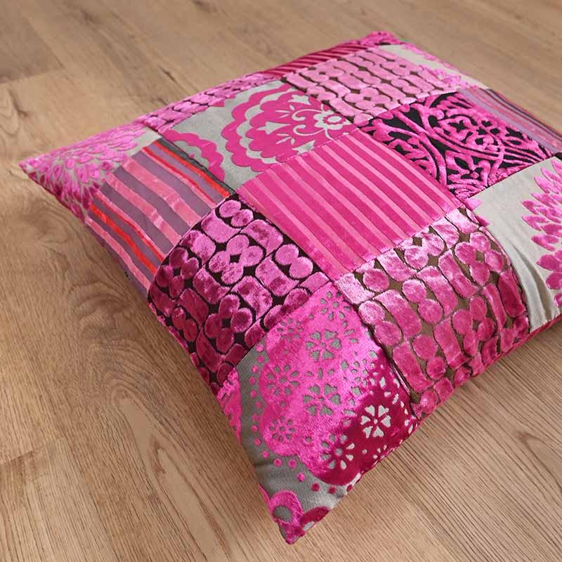 クッション おしゃれ 45×45cm 正方形 ファブリック パッチワーク