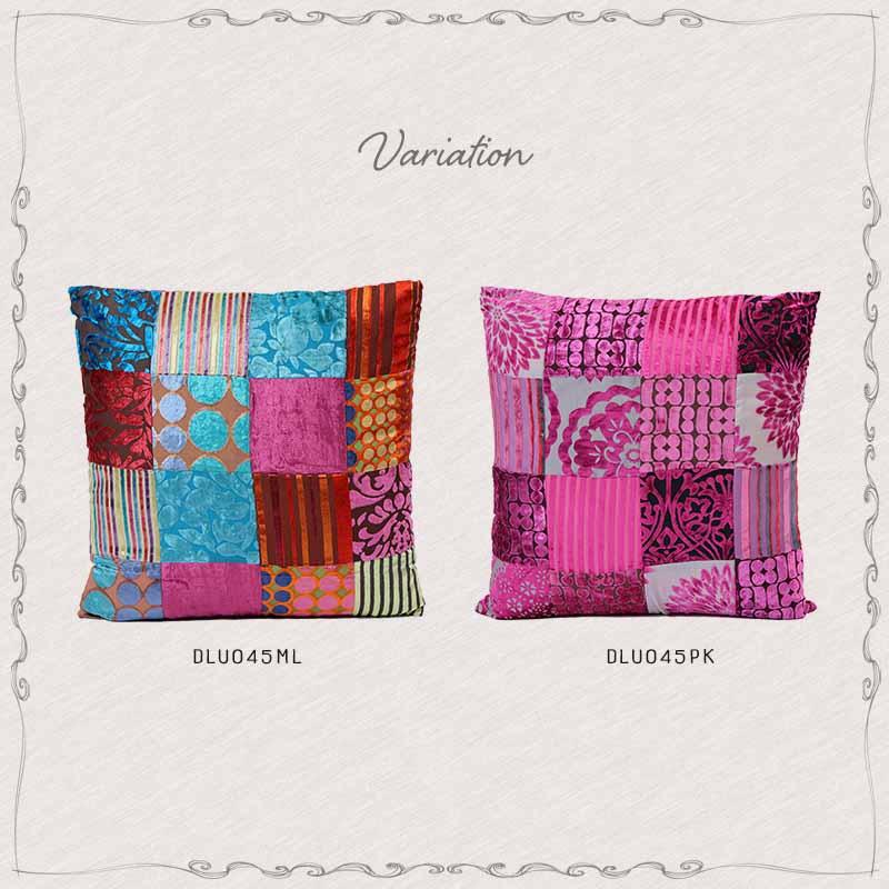 クッション おしゃれ 45×45cm 正方形 ファブリック パッチワーク