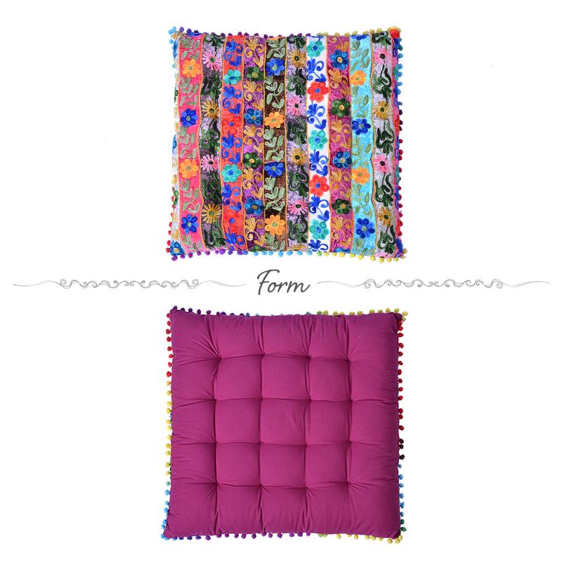 クッション 座布団タイプ パッチワーク モロッコ おしゃれ ON＆ON