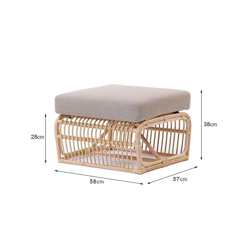 ラタン製ビンテージ1人掛けソファ2脚セット ラタンソファ2点セット 1人掛けソファ オットマン ECD35SET2【爆買