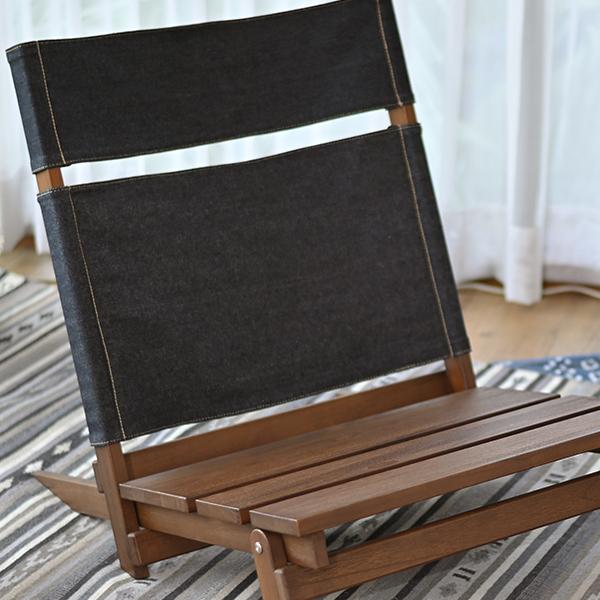チーク無垢材 木製  ローチェア 折り畳み 椅子 コンパクト 収納 キャンプチェア ETC170KA｜landmark｜06