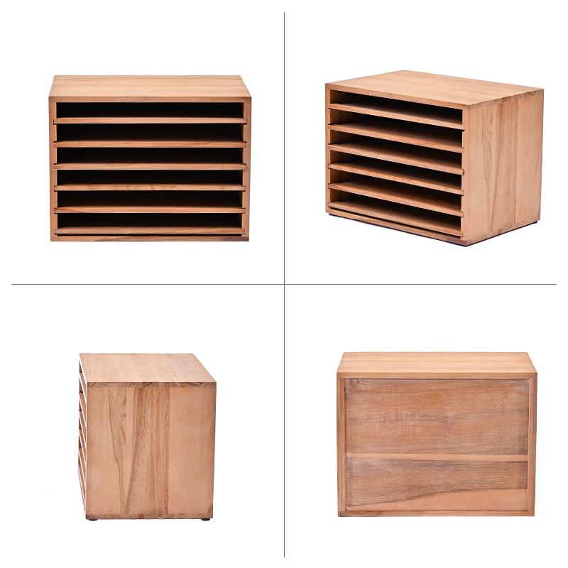 アジアン家具 チーク無垢 カルテーケース 書類ラック 書類ケース 書類