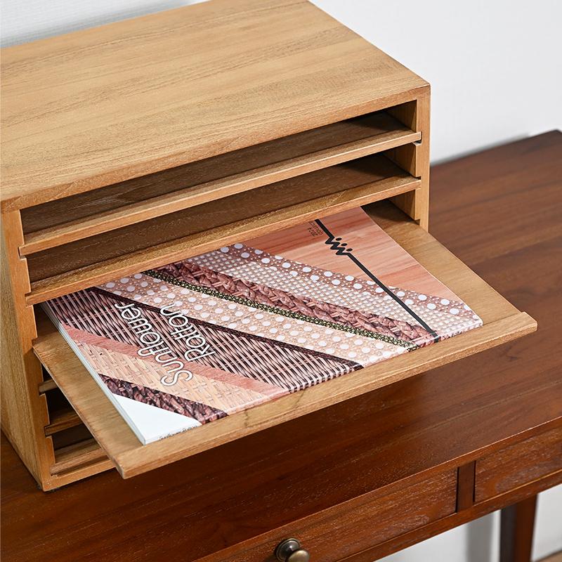 アジアン家具 チーク無垢 カルテーケース 書類ラック 書類ケース 書類